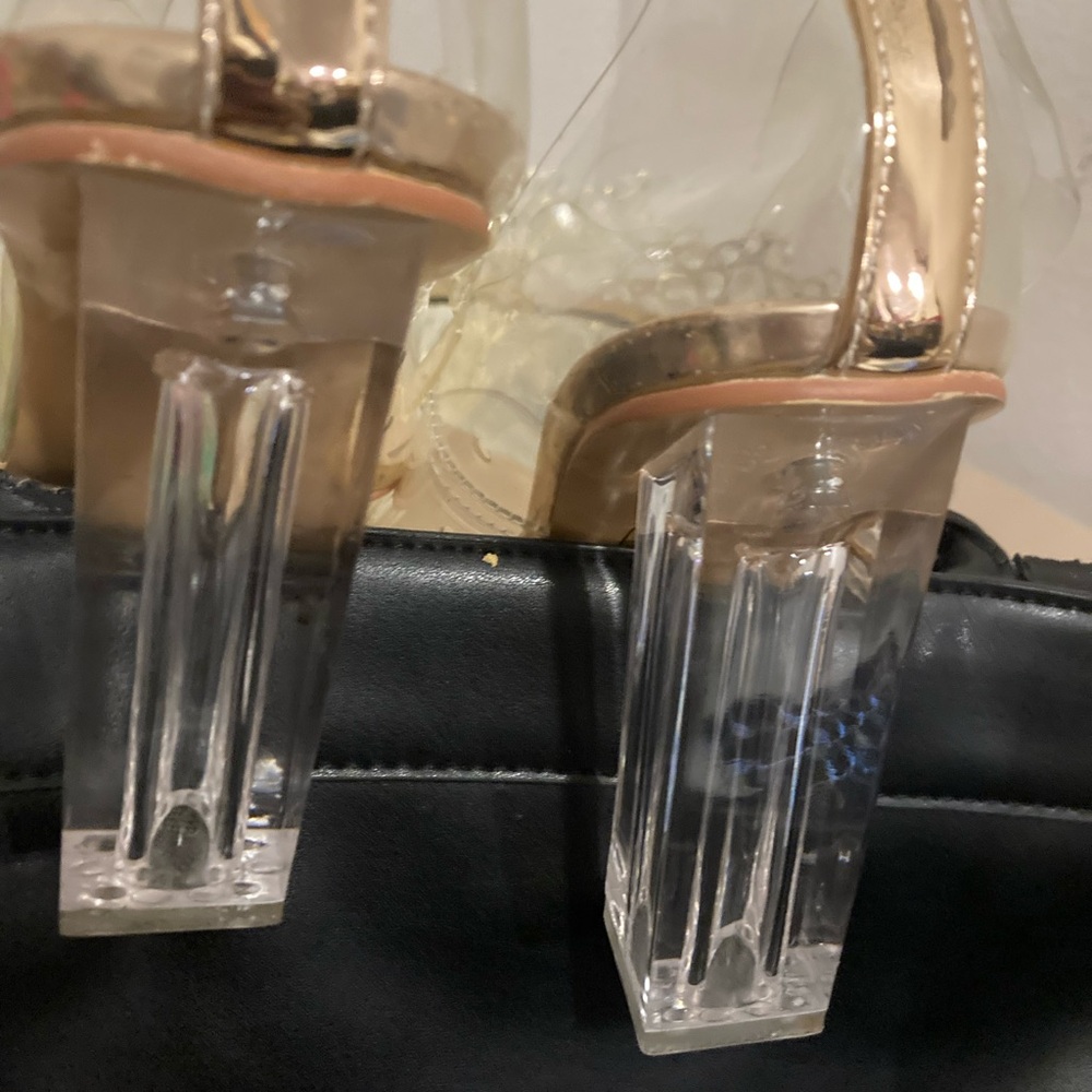 Source Unknown Beige And Clear Heels - image 2